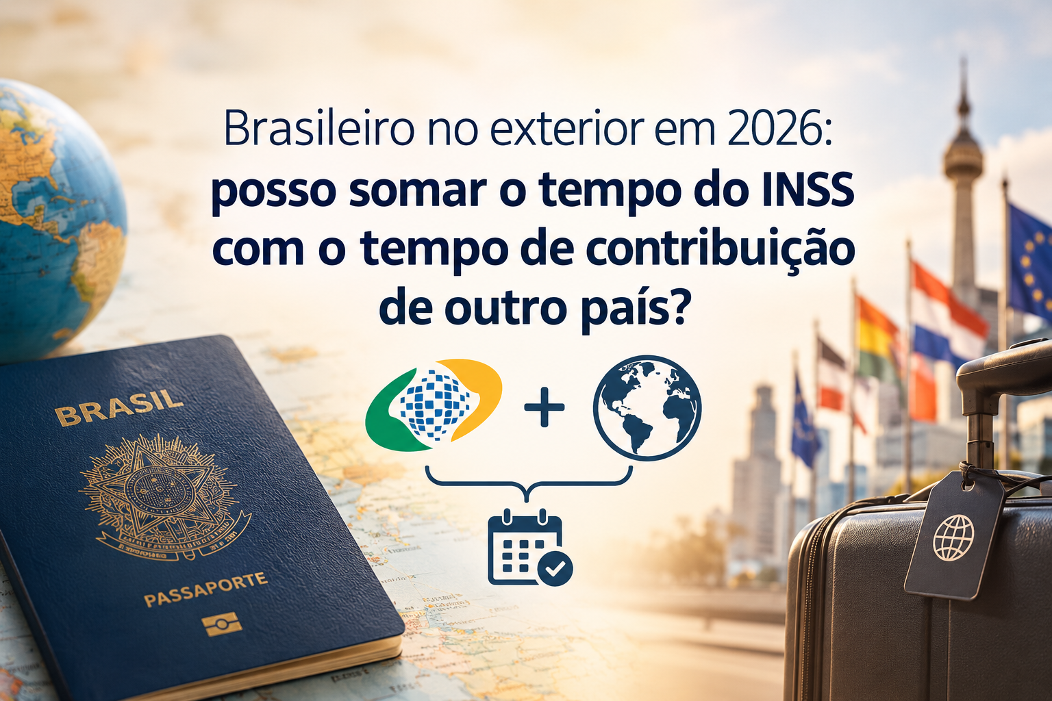 Brasileiro no exterior em 2026: posso somar o tempo do INSS com o tempo de contribuição de outro país?